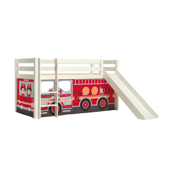 Lucevi pino halfhoogslaper h115cm met glijbaan 90 x 200 cm fire truck - Image 5