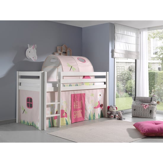 Lucevi pino halfhoogslaper h115cm met ladder 90 x 200 cm spring - Image 1