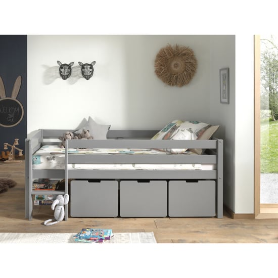 Lucevi pino halfhoogslaper h85cm met ladder 90 x 200 cm pino set van 3 - Image 1
