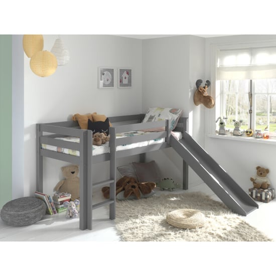 Lucevi pino halfhoogslaper met glijbaan 90x200cm - h115cm - Image 1