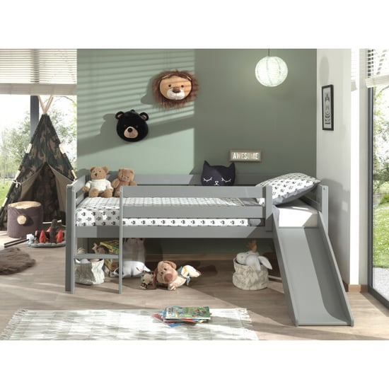 Lucevi pino halfhoogslaper met glijbaan 90x200cm - h85cm - Image 1