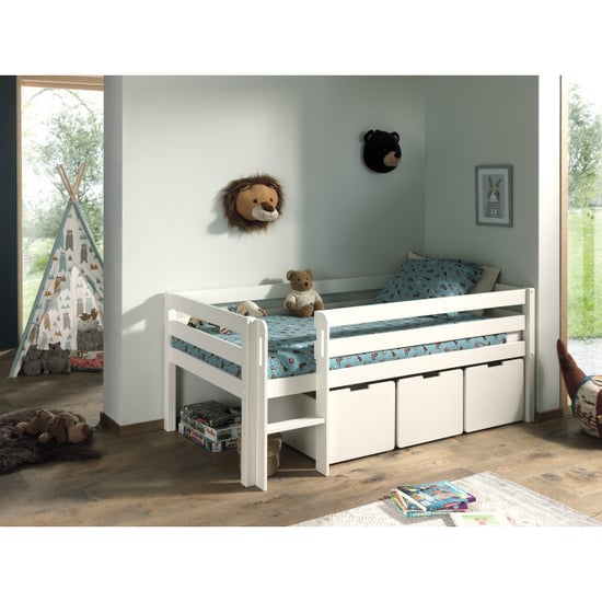 Lucevi pino halfhoogslaper h85cm met ladder 90 x 200 cm pino set van 3 - Image 4