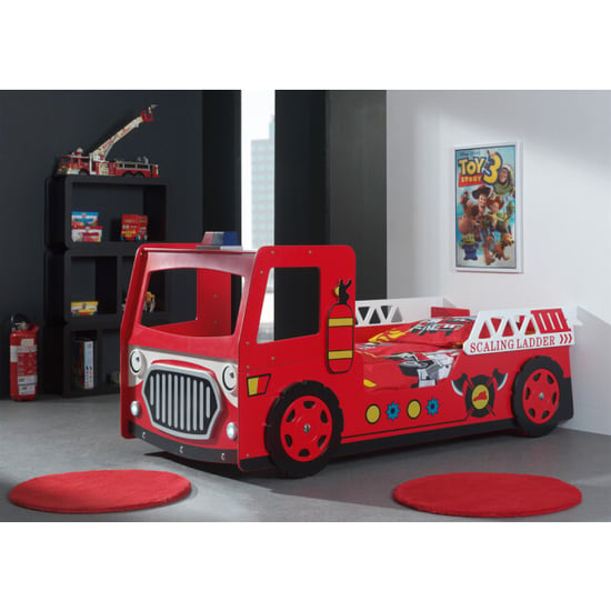 Lucevi carbeds fire truck bed 90 x 200 cm matras basic cool 90 x 200 x 10 - Image 1