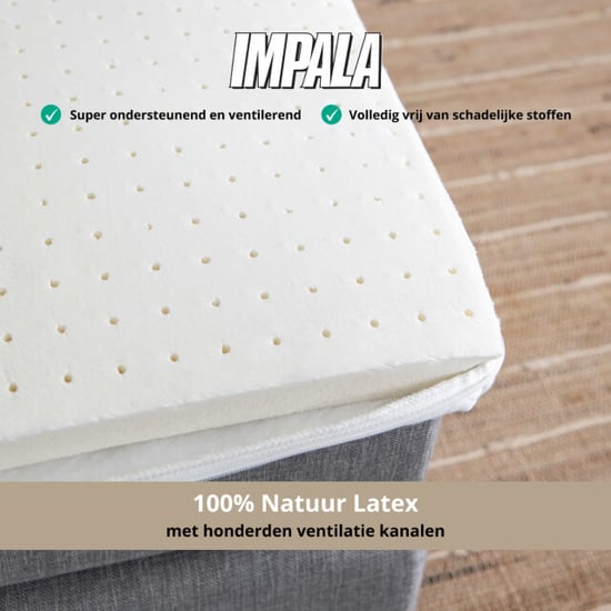 NachtrustOnline Impala latex topper 80 x 200 zuiver natuurrubber medium hardheid tencel - Image 5