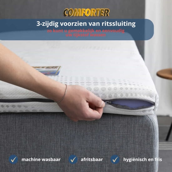 NachtrustOnline Comforter|topper nasa-visco-traagschuim topmatras|6,5cm dik|cooltouch visco - Image 2