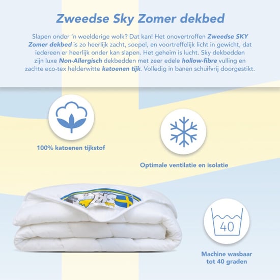 Swedish Sky Zomer dekbed + 1 hoofdkussen eenpersoons dekbed set 140x220 cm - Image 2