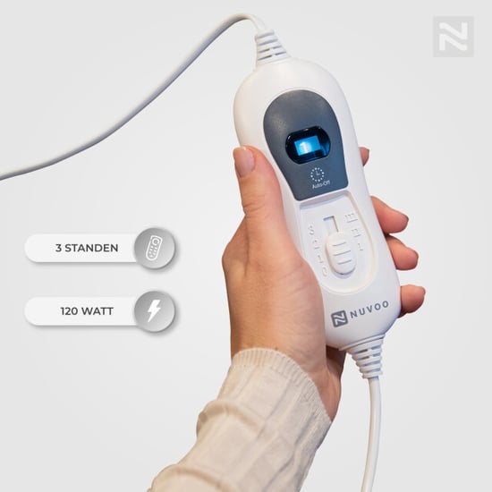 Nuvoo Elektrische bovendeken 180x160 cm xl automatische uitschakeling oververhittingsbescherming 3 standen 120w 2 persoons warmtedeken licht - Image 2