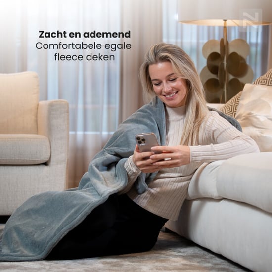 Nuvoo Elektrische bovendeken 180x160 cm xl automatische uitschakeling oververhittingsbescherming 3 standen 120w 2 persoons warmtedeken licht - Image 4