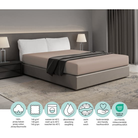 DoubleDry Hoeslaken jersey 100% katoen tweepersoons 160x200 cm zacht & - Image 4