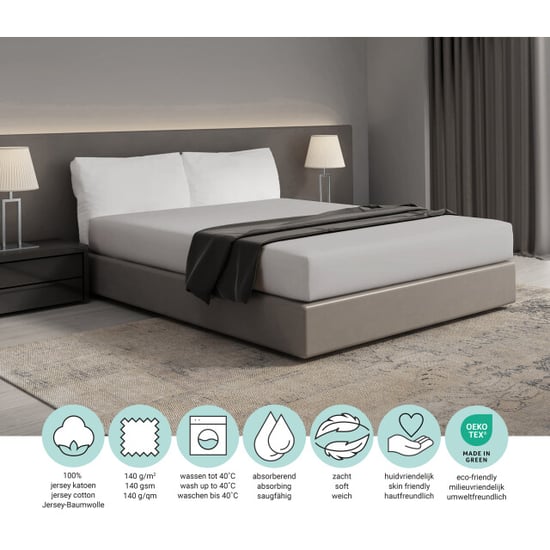 DoubleDry Hoeslaken jersey 100% katoen tweepersoons 160x200 cm zacht & - Image 4