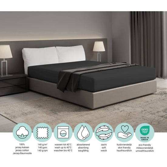 DoubleDry Hoeslaken jersey 100% katoen tweepersoons 160x200 cm zacht & - Image 6