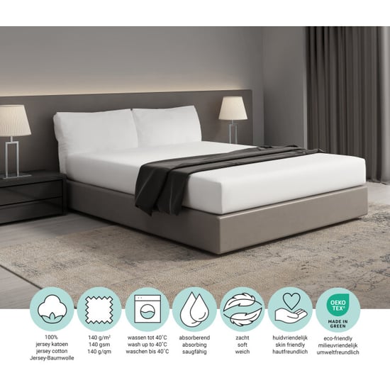 DoubleDry Hoeslaken jersey 100% katoen tweepersoons 140x200 cm zacht & - Image 5