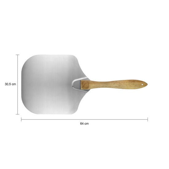 Krumble Pizzaschep vierkant met houten handvat 70 cm rvs - Image 2