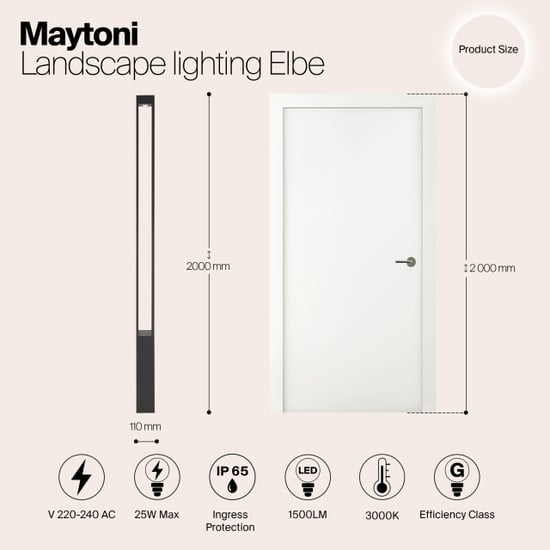 Maytoni Outdoor landschapsverlichting elbe grafiet - Image 2