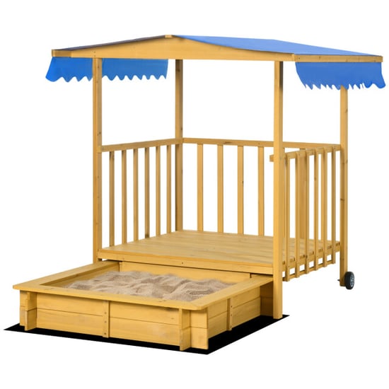 4goodz Outsunny zandbak met speelhuis en dak 129x133x137,5 cm - Image 1
