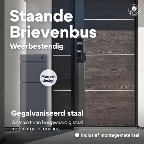 4gardenz ® brievenbus staand brievenbus staal met slot - - Image 2