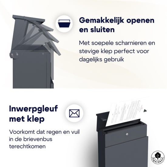 4gardenz ® brievenbus staand brievenbus staal met slot - - Image 3