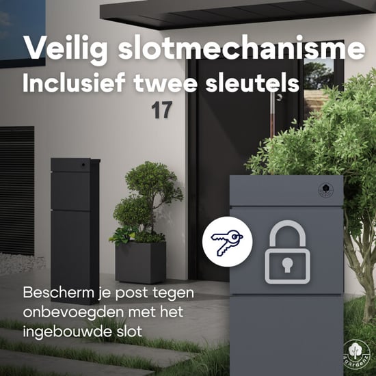 4gardenz ® brievenbus staand brievenbus staal met slot - - Image 4
