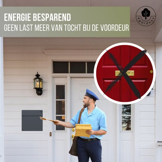 4gardenz ® wandbrievenbus brievenbus staal veilig slot met twee sleutels - - Image 4