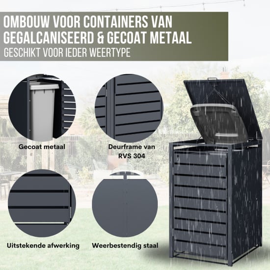 4gardenz ® kliko ombouw 3 kliko's containerombouw antraciet hoogwaardig - Image 6