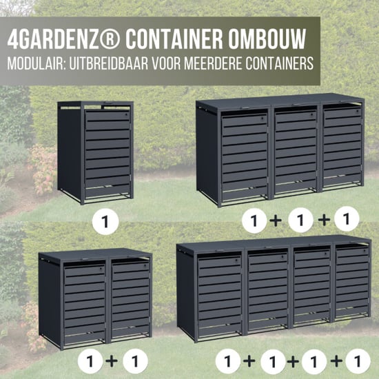 4gardenz ® containerombouw 2 kiko's kliko ombouw hoogwaardig materiaal - - Image 5