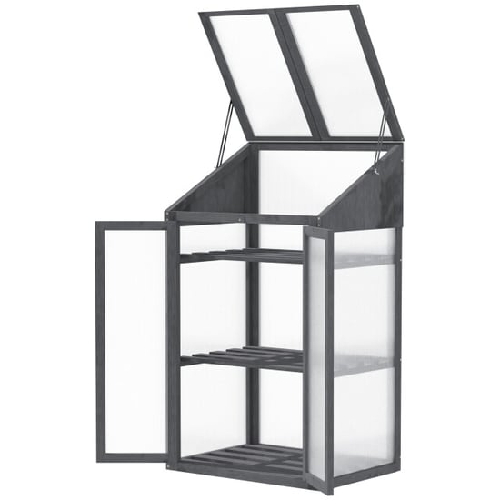 4goodz Outsunny mini kas van hout, 70 x 50 x 120 cm, - Image 1