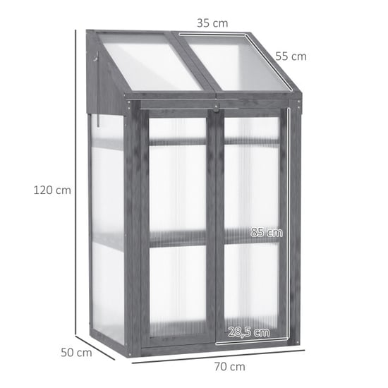 4goodz Outsunny mini kas van hout, 70 x 50 x 120 cm, - Image 3