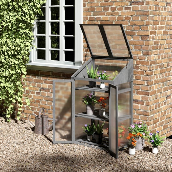 4goodz Outsunny mini kas van hout, 70 x 50 x 120 cm, - Image 5