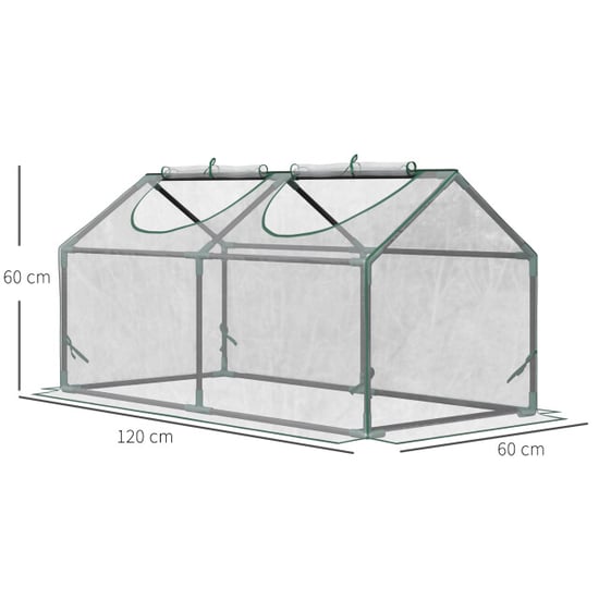 4goodz Outsunny foliekas met venster, pvc kweekkas 120x60x60 cm, - Image 2
