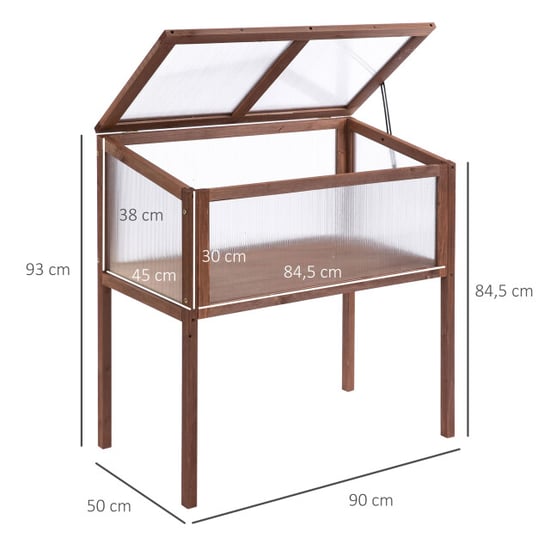4goodz Houten kweekkas / moestuin op poten 845-472 50x90x93 cm - Image 4