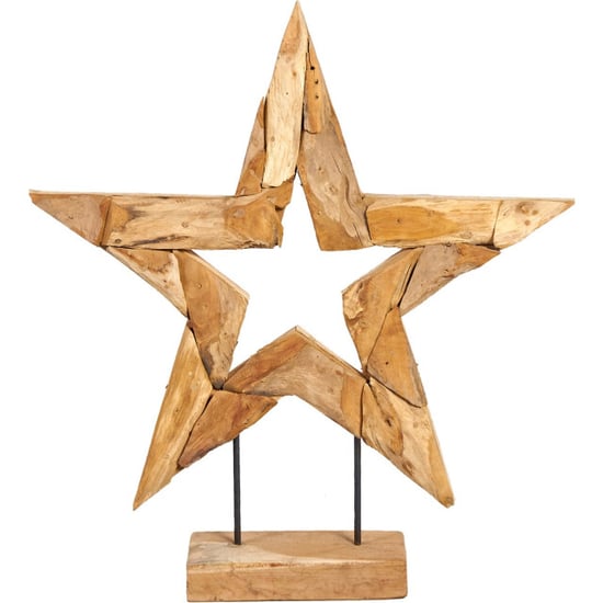 SenS-Line decoratie ster met standaard teakhout 82x12x88cm - Image 1