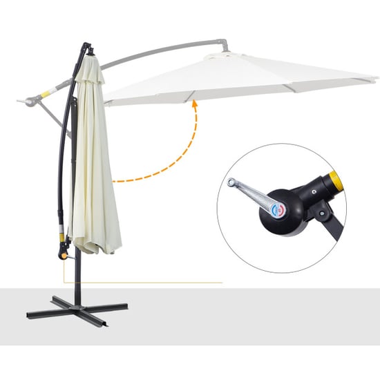 4goodz Outsunny zweefparasol 300 cm rond creme - Image 2