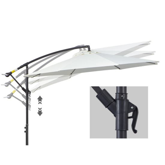 4goodz Outsunny zweefparasol 300 cm rond creme - Image 3