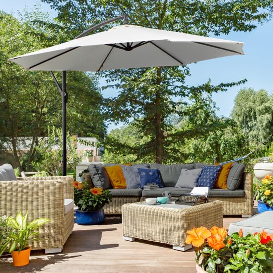 4goodz Outsunny zweefparasol 300 cm rond creme - Image 4