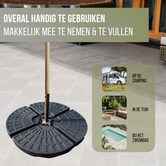 4gardenz ® 60 kg verzwaringsset parasolvoet voor zweefparasols vulbaar met - Image 2