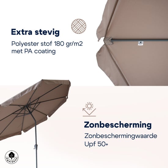 4gardenz ® parasol rond 300 cm met volant kantelbaar - - Image 2
