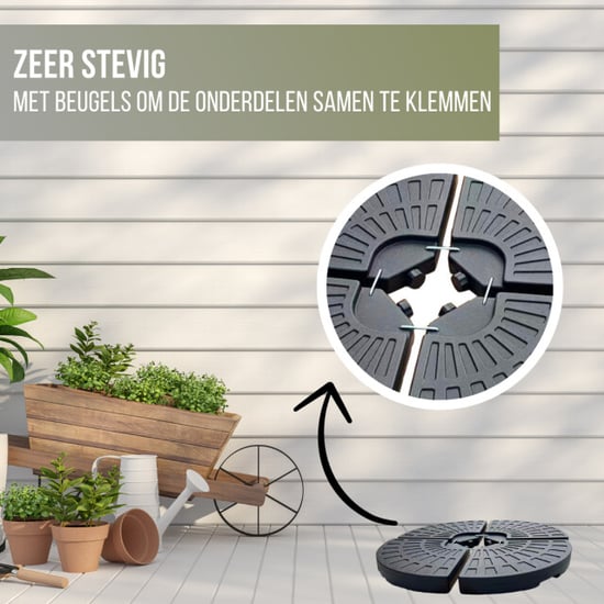 4gardenz ® 60 kg verzwaringsset parasolvoet voor zweefparasols vulbaar met - Image 3