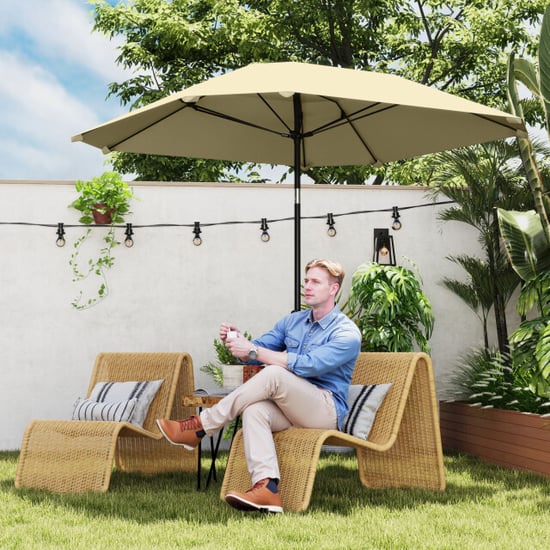 4goodz Outsunny parasol 233cm vierkant kantelbaar aluminium buis, glasvezel - Image 4
