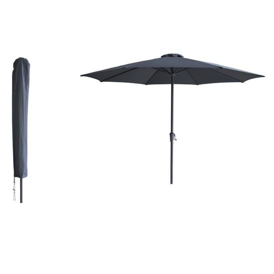 Kopu ® madrid 350 cm grote parasol rond met beschermhoes grijs - Image 1