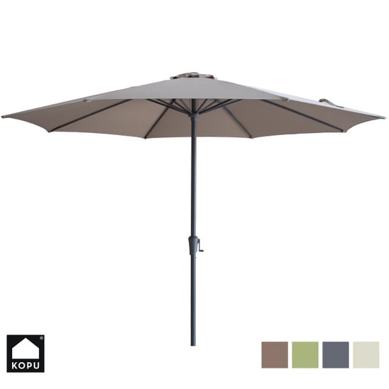 Kopu ® madrid 350 cm grote parasol rond met beschermhoes taupe - Image 1