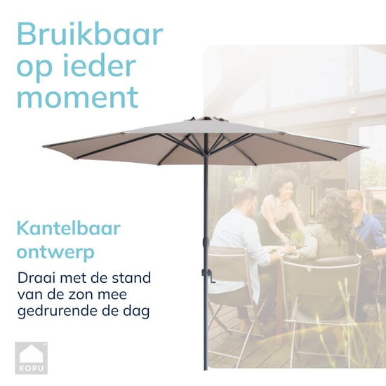 Kopu ® sevilla parasol rechthoek 200x300 cm met hoes balkonparasol olijf - Image 3