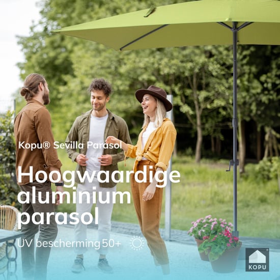 Kopu ® sevilla parasol rechthoek 200x300 cm met hoes balkonparasol olijf - Image 5