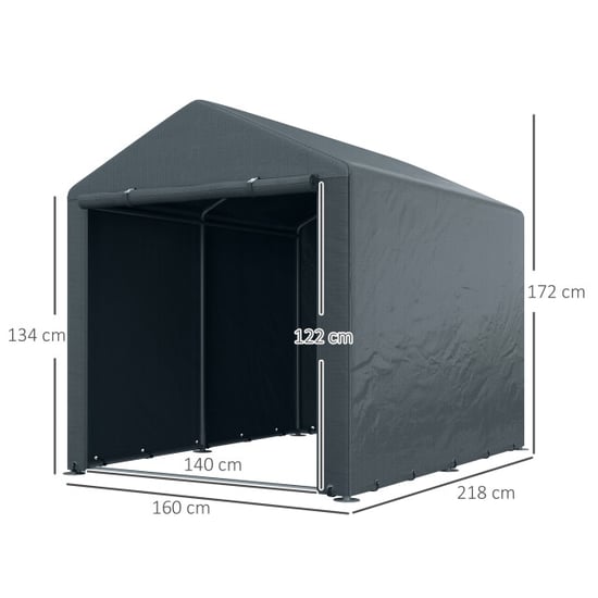 4goodz Kunststof tuinschuur met grote deur, roestvrij metalen frame, 218x160x172 - Image 3