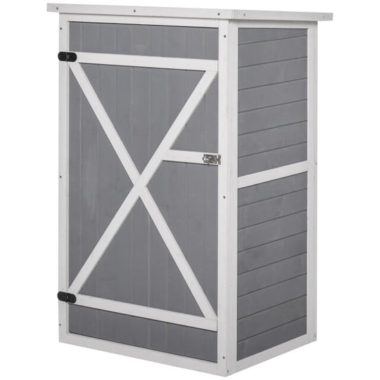 4goodz Outsunny tuinkast houten berging 56x75x115 cm /wit - Image 1