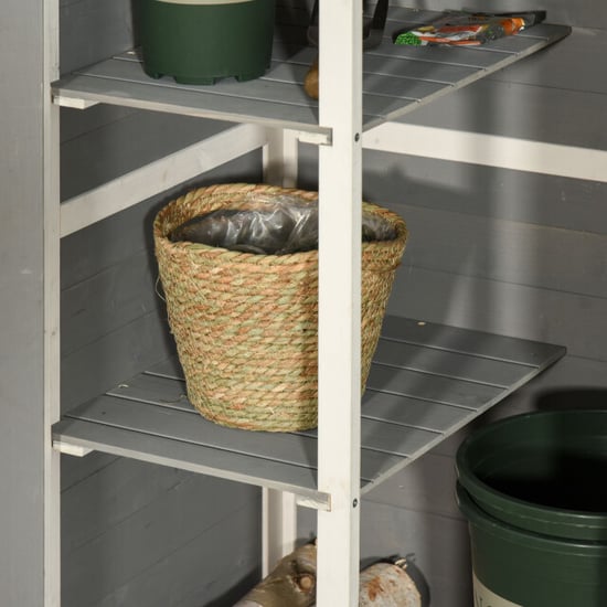 4goodz Outsunny tuinkast houten berging 56x75x115 cm /wit - Image 2