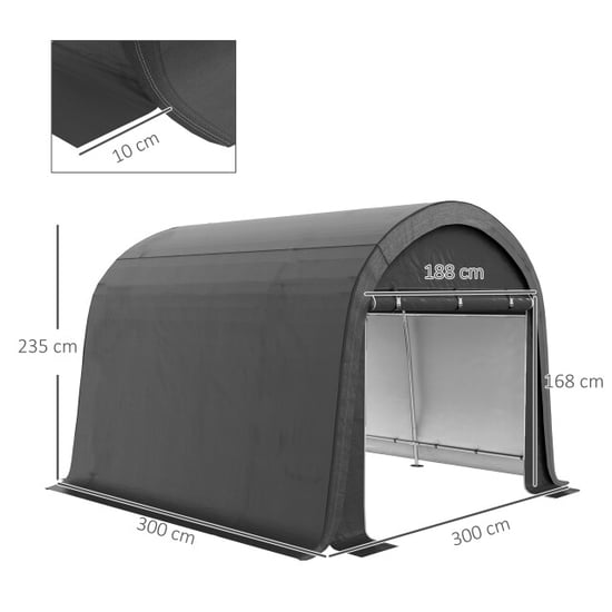 4goodz Outsunny opslagtent/gereedschapsschuur 3x3m met uv-bescherming - Image 4