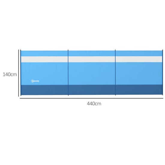 4goodz Outsunny windscherm met kijkvenster en draagtas, stalen palen, 440x140cm, - Image 3