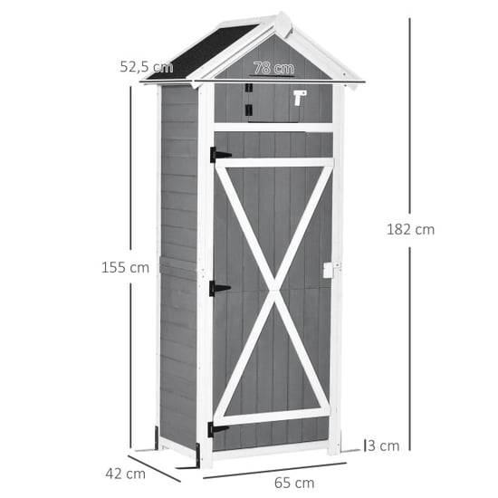 4goodz Outsunny tuinkast houten berging 182cm - - Image 5