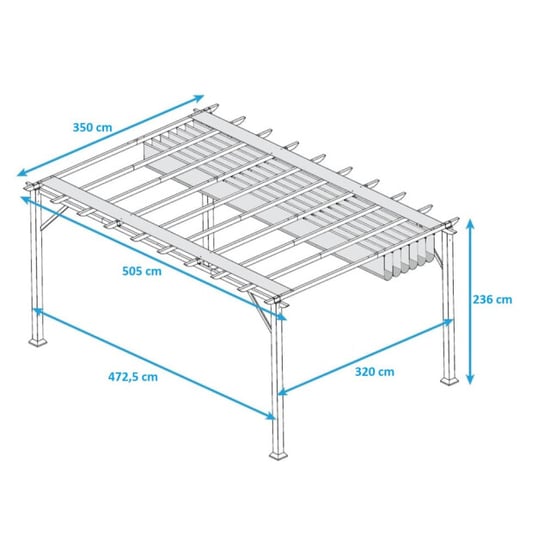 Paragon Outdoor Aluminium paviljoen florence 1116 350x505x236 cm - Image 2