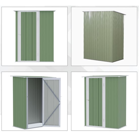 4goodz Outsunny stalen tuinkast balkonkast 84x142x189 cm grijs - Image 6